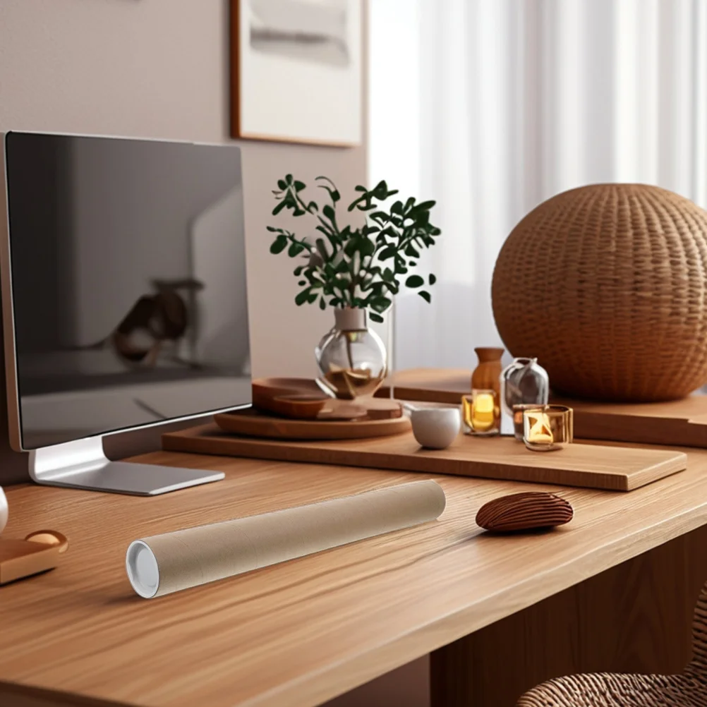 4 قطعة أنابيب بريد ورق الكرافت الطويلة أنابيب شحن مستديرة شديدة التحمل للملصقات مخططات الأعمال الفنية وثائق قابلة لإعادة الاستخدام قوية