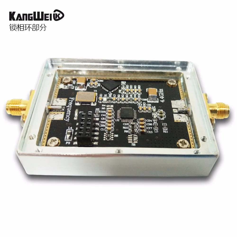 ADF4351 PLL signal source frequency synthesizer is controlled by single-chip microcomputer with cavity RF PLL.