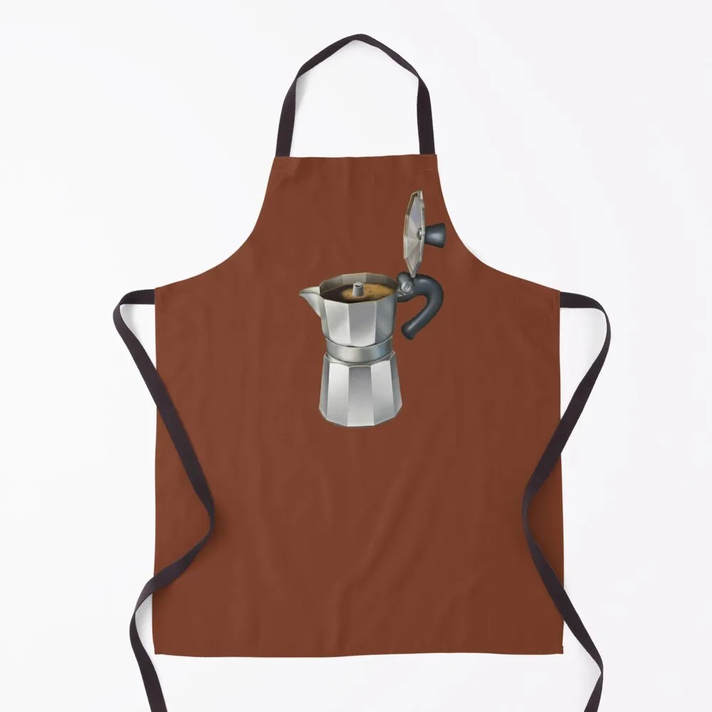 

Moka pot with open lid Apron For Women Kitchen Beauty Barista Apron