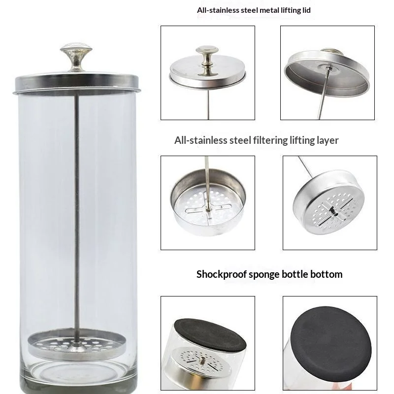 Barber Disinfectant Jar Comb Sterilization Tank Glass Disinfecting Canister Nail Tool Hairdresser Supplie Salon Sterilize Bottle