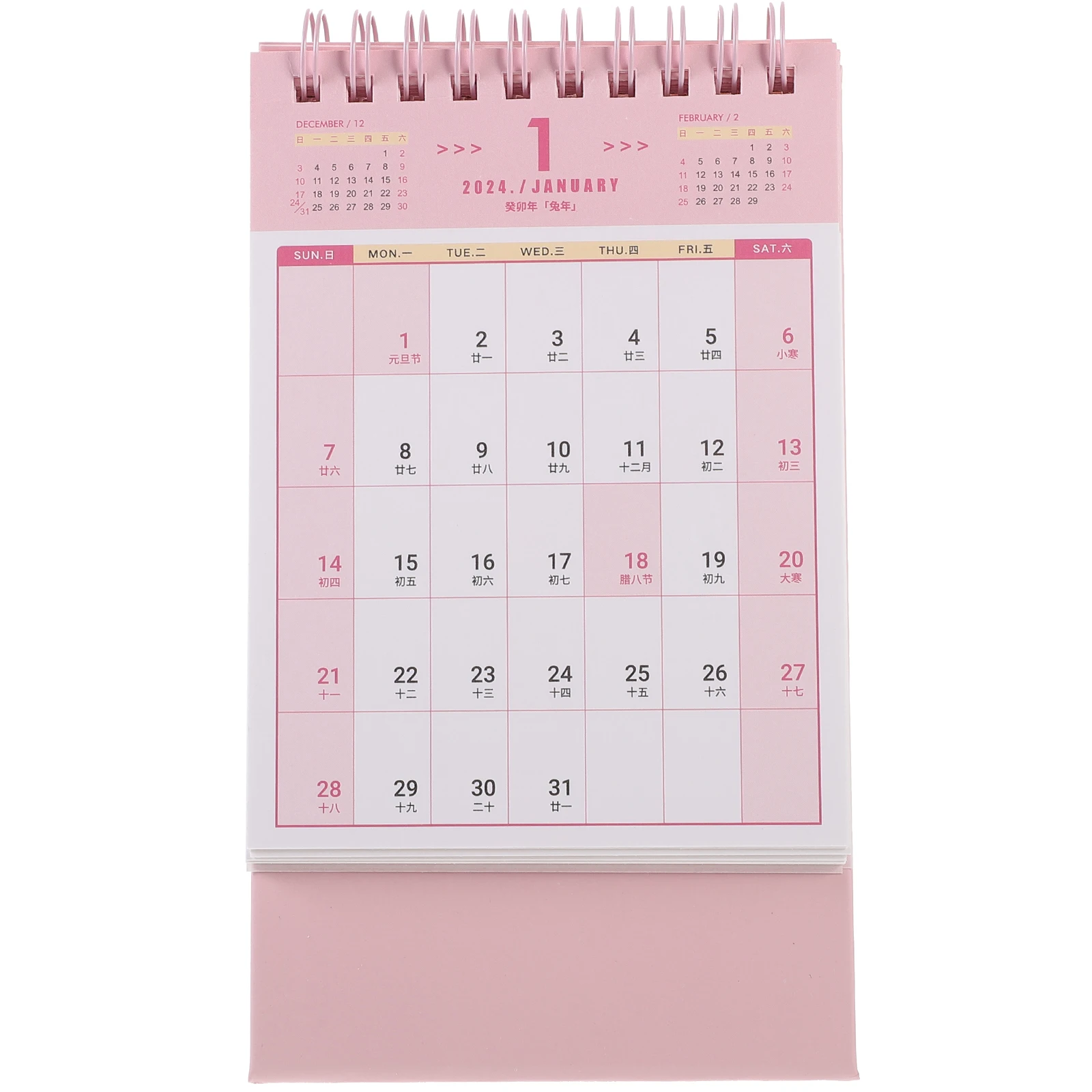 

Delicate Desktop Month 2024 Office Standing Household Table Decorative Small Desk Home Accessories Noting Calendar Bright Color