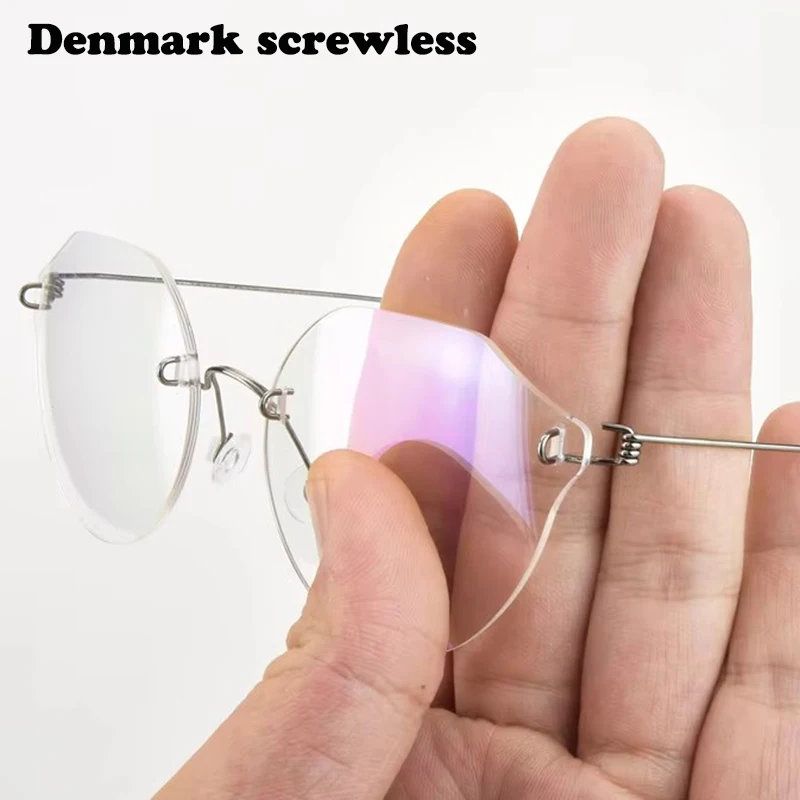 Ultralight Titanium Eyeglasses Screwless Eyewear 2375 Makeup Decoration Women Rimless Glasses Frame Butterfly Shape Spectacles