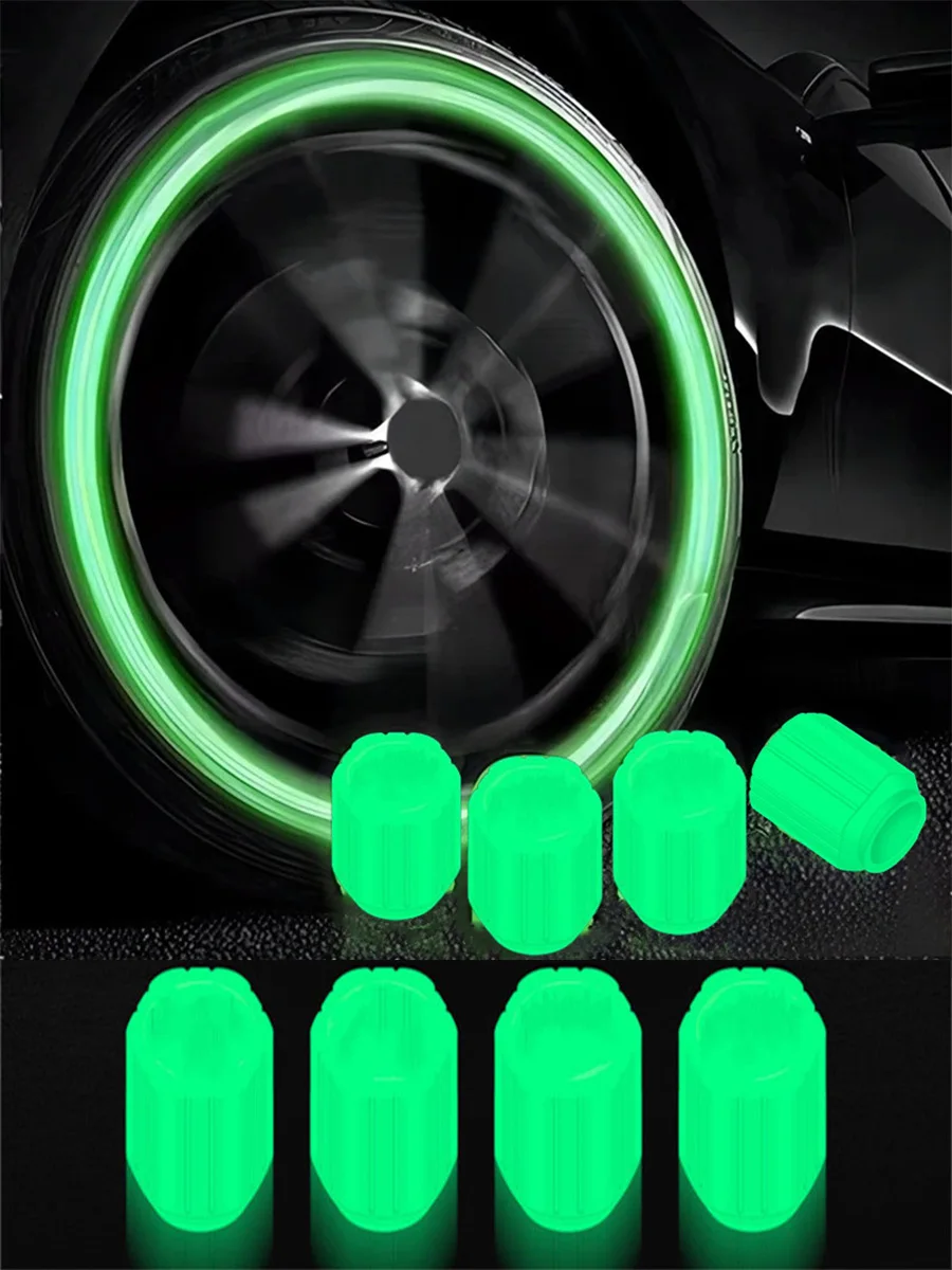 AliExpress NONE 4-20PCS Luminous Car Tire Valve Cap Fluorescent Night Glowing Decor Motorcycle Bike Wheel Nozzle Dustproof Tyre Valve Stem Caps