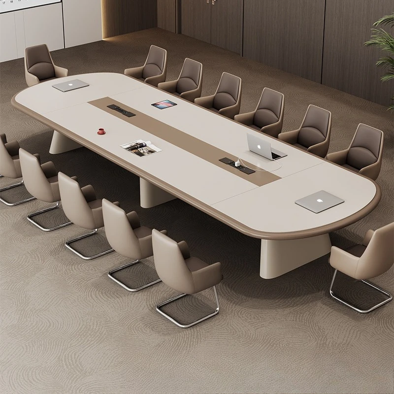 

Conference table, long table, simple modern paint, high-end office, large meeting to negotiate and chair combination