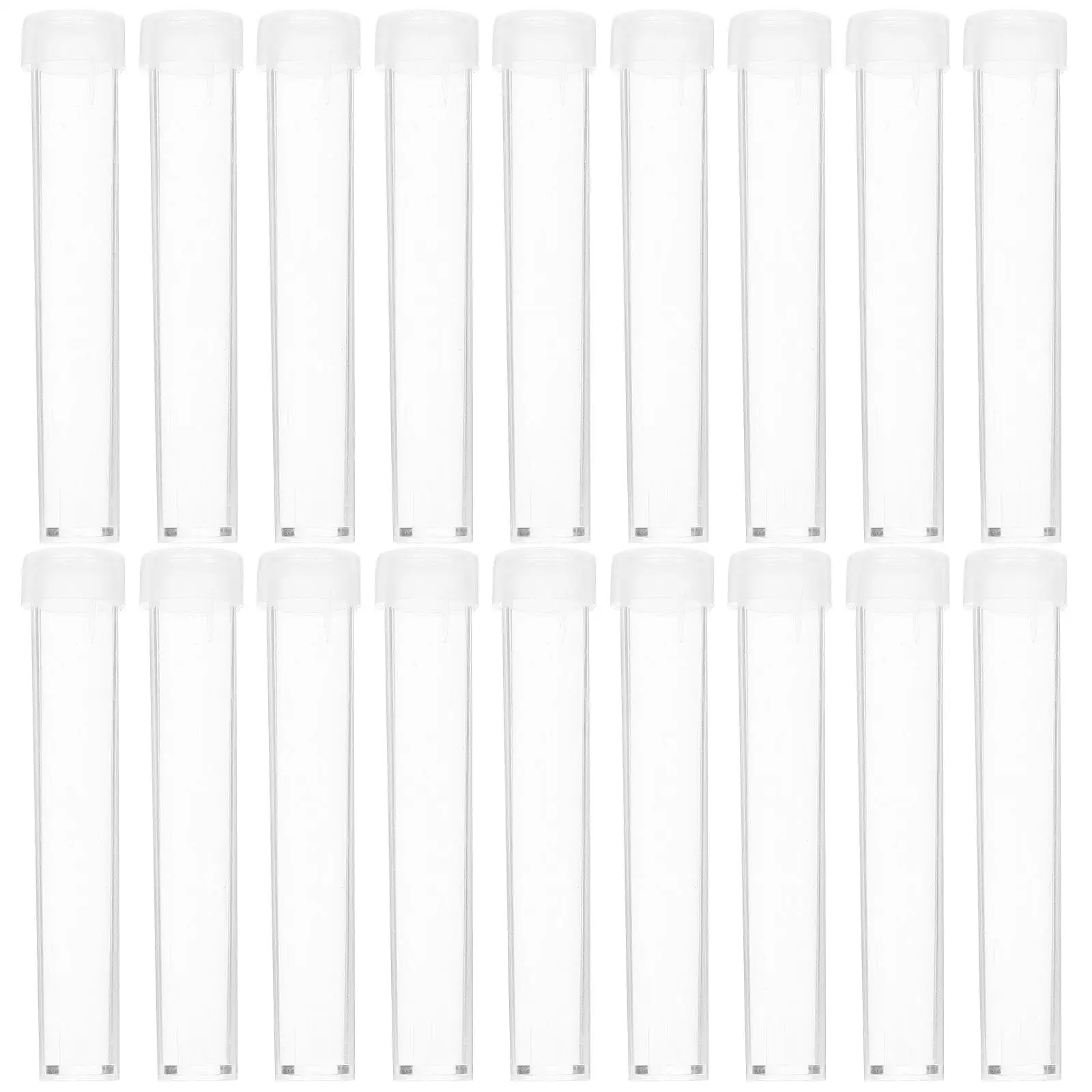 

25 Pcs Plastic Test Tubes 12x75 Clear with Caps Sealed Bottle Laboratory Home Use Portable Storage Vials Safe Sturdy