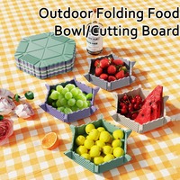 Eary Outdoor Portable Tableware Portable Magnetic Foldable Silicone Dinner Plate for Traveling Camping Picnics Kitchen