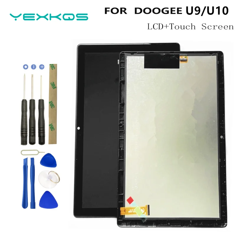 Oryginalny nowy 10.1 Cal 1280x800 pikseli do tabletu DOOGEE U10 U9 Kid z ramką LCD i modułem wyświetlacza digitizera z ekranem dotykowym