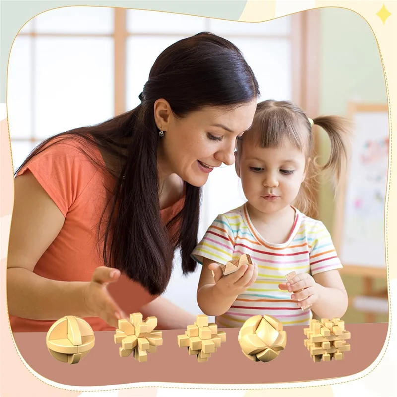 ABUM-15Styles/Set Wooden  IQ Brain Teaser Educational  For Kids Children Plastic Unlock  Adult