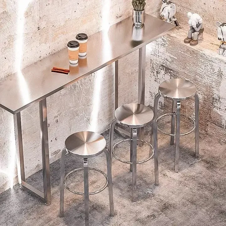 

Высокий табурет из матовой металла из нержавеющей стали, стул для переговоров, барный стул для кафе, уличные табуреты, вращающийся табурет, высокие табуретки