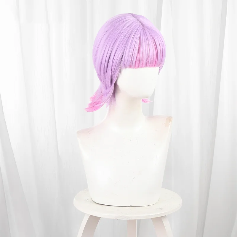 أنيمي البولي يوريثين شعر مستعار تأثيري الوردي الشعر القصير لحفلة Comicon الكبار النساء الرجال