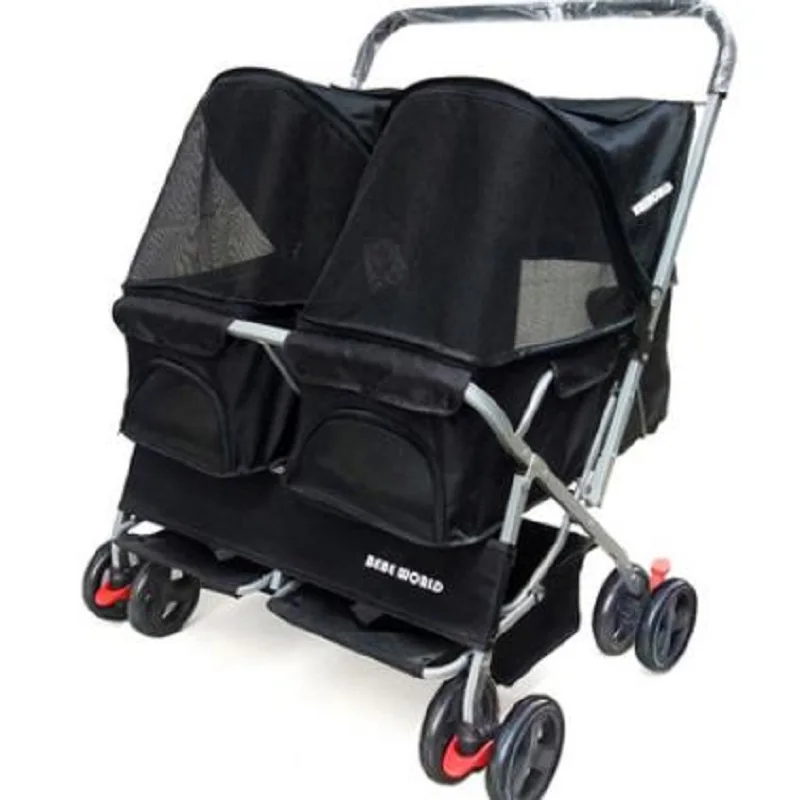 Advanced Double Seat Dog Pram Light Folded Instantly Cat Stroller 8-Wheel Pet Carrier Puppy Outdoors Accessories