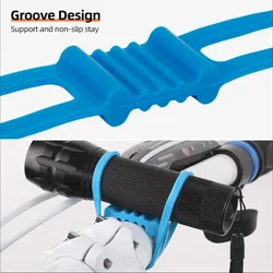 Silicone Strap Bike Front Light Holder Bicycle Handlebar Fixing Tie Bycicle Torch Flashlight Bandages Speaker Mount