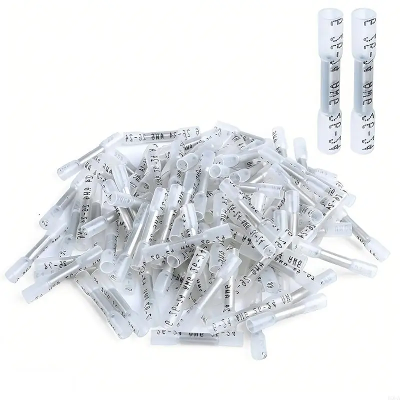 100Pcs Shrink Solderless Connectors for Marine Automotive Wiring Applications 