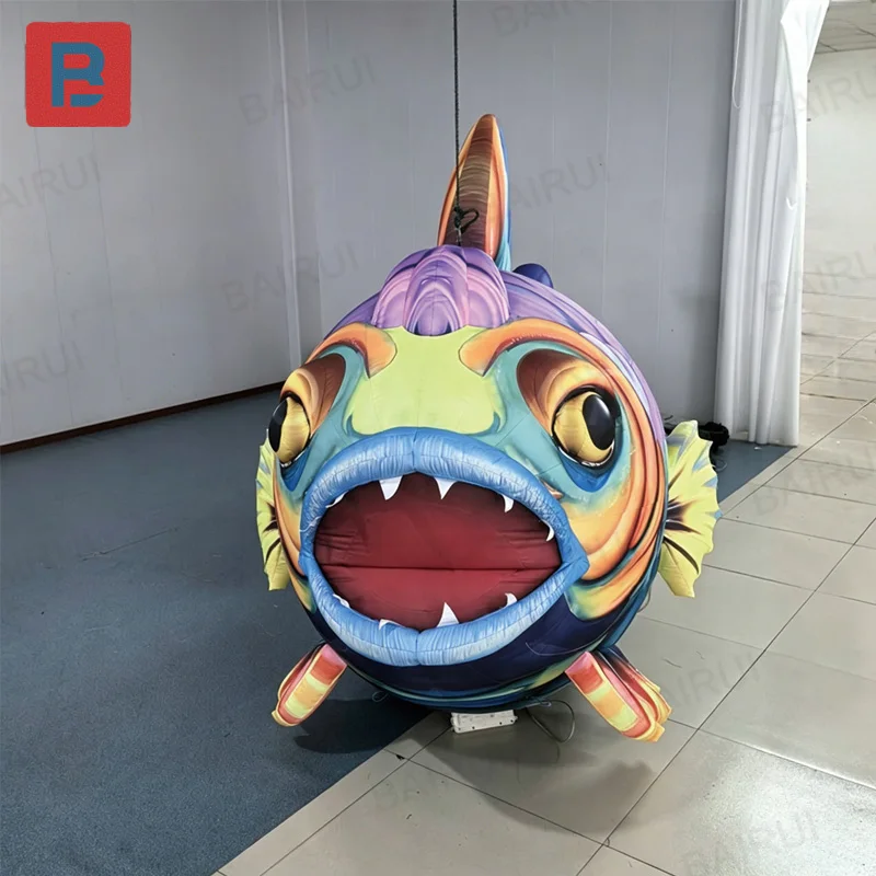 Inflatable colorful fish, with multi-colored scales, the dazzlingly colorful inflatable fish, dynamic decorative item