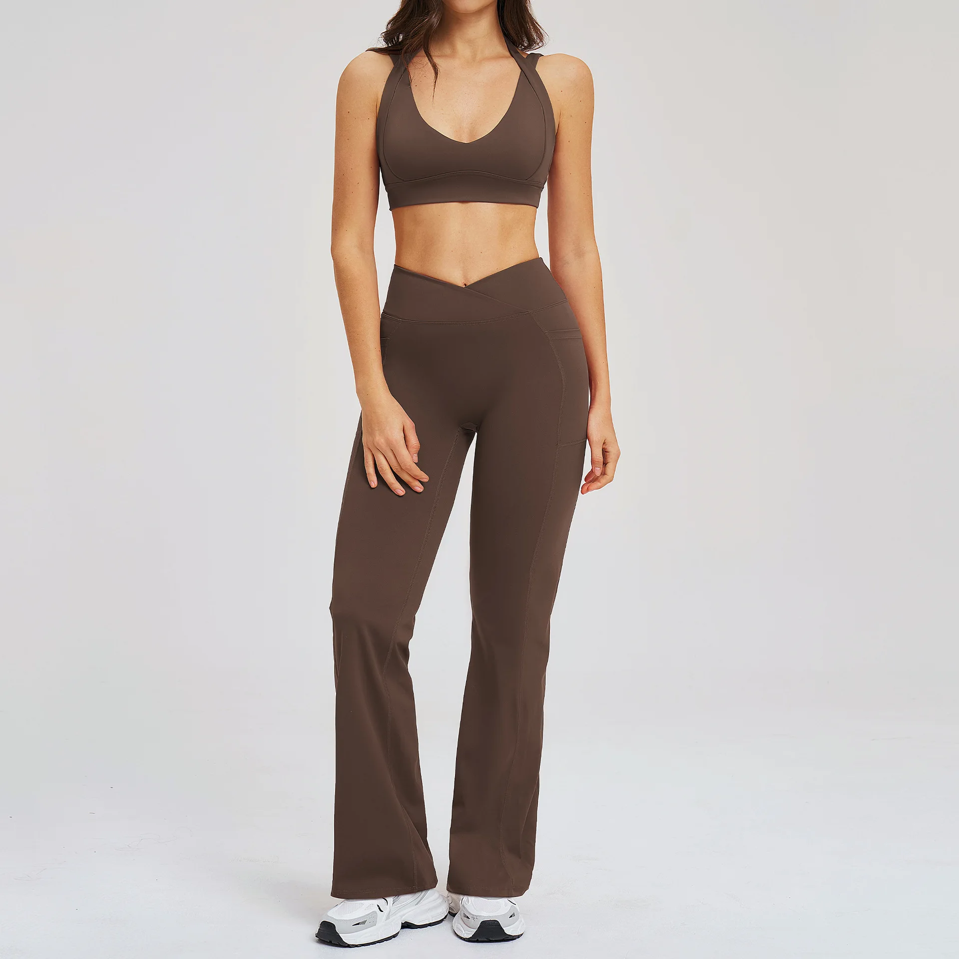 Women's Tracksuit 2PCS Fitness Suit Yoga Sets Sportswear Workout Outfits Sports Bra High Waist Leggings Gym Clothing Sports Suit