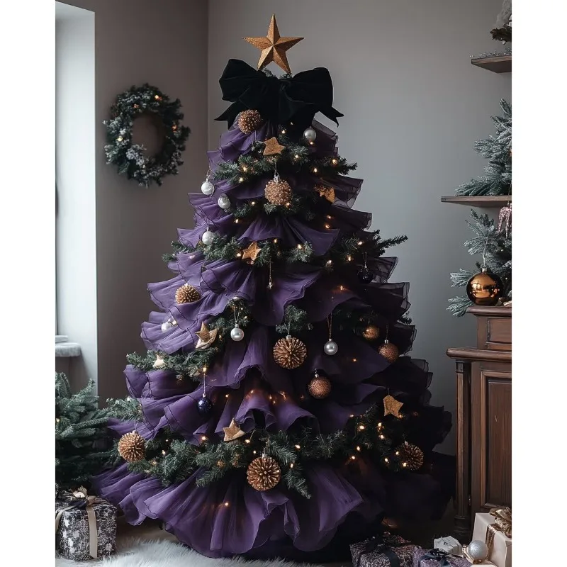 Christmas decoration Fantasy purple yarn Christmas tree, large ornament