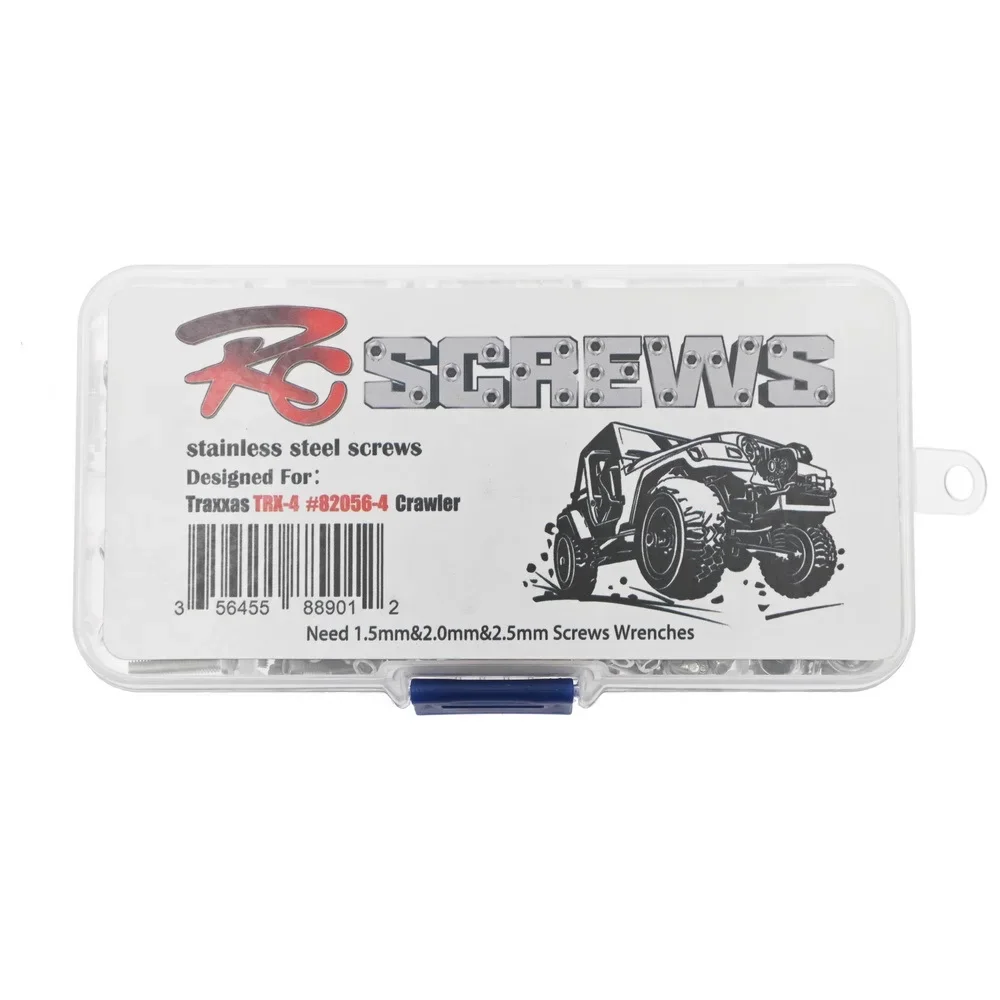 Screw Box Modified Stainless Steel Screw Kit  82056-4 Replacement for Traxxas TRX4 TRX-4 RC Car Metal Upgrade Parts