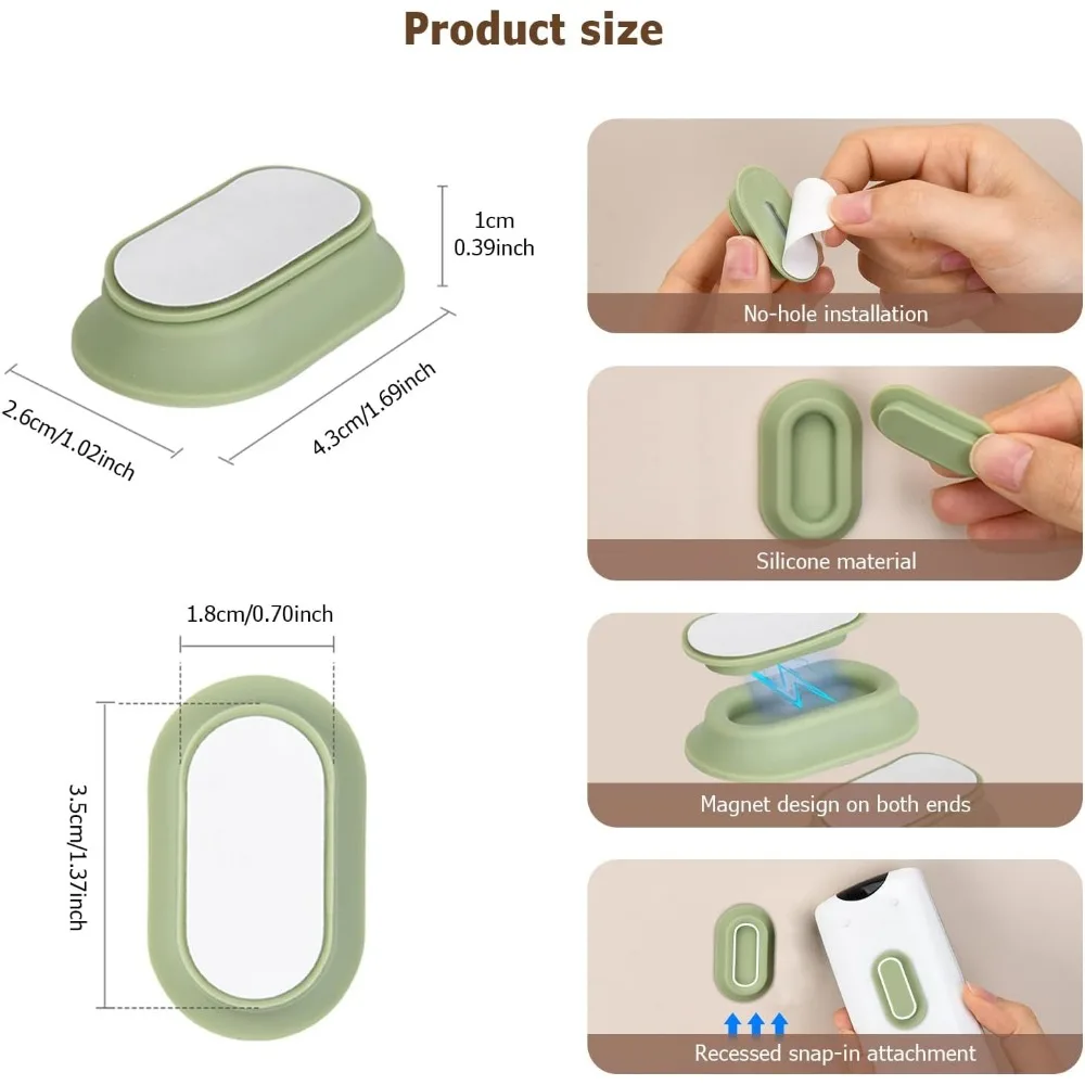 حامل مغناطيسي للتحكم عن بعد مثبت على الحائط - 4 قطع منظم ذاتي اللصق بدون مثقاب لمكيف الهواء وأجهزة التحكم عن بعد التلفزيونية، كاد التخزين