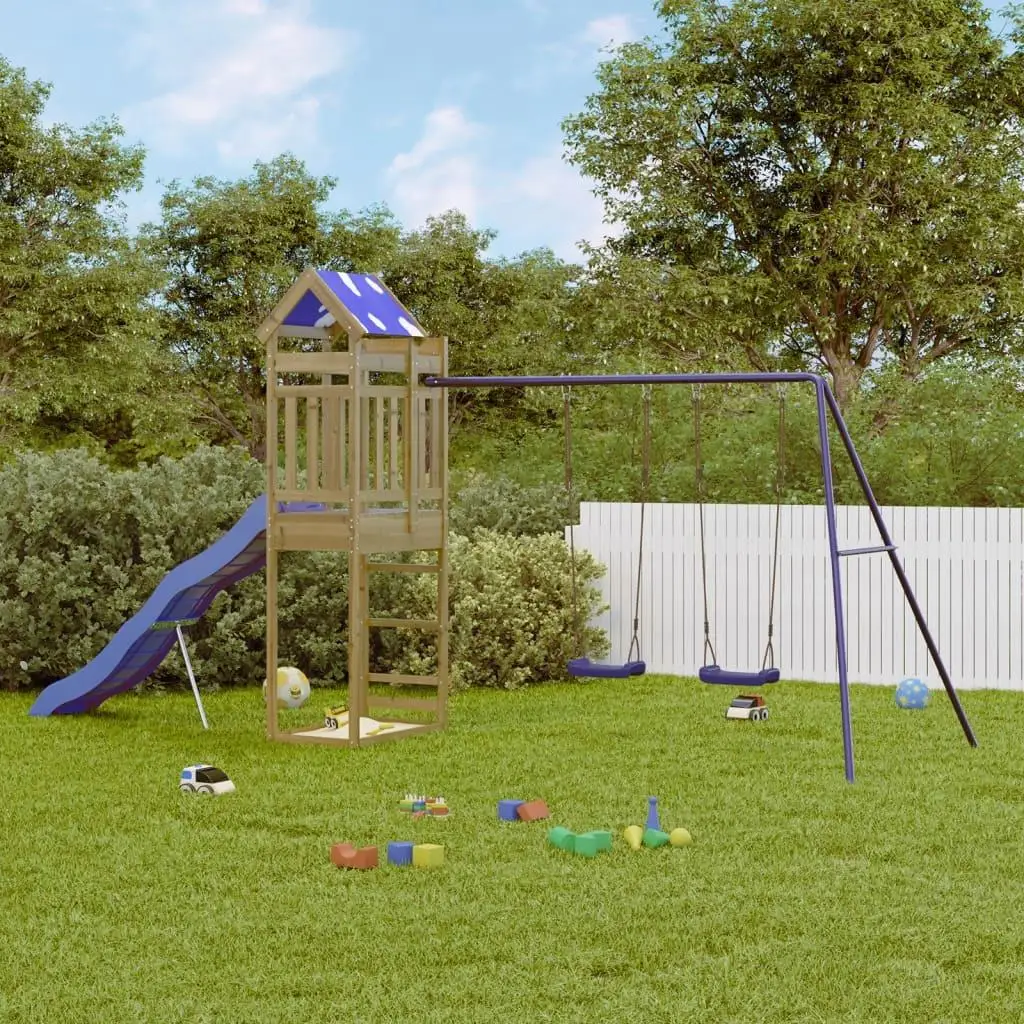 Pine Wood Outdoor Playset - Durable & Impregnated for Ultimate Fun!