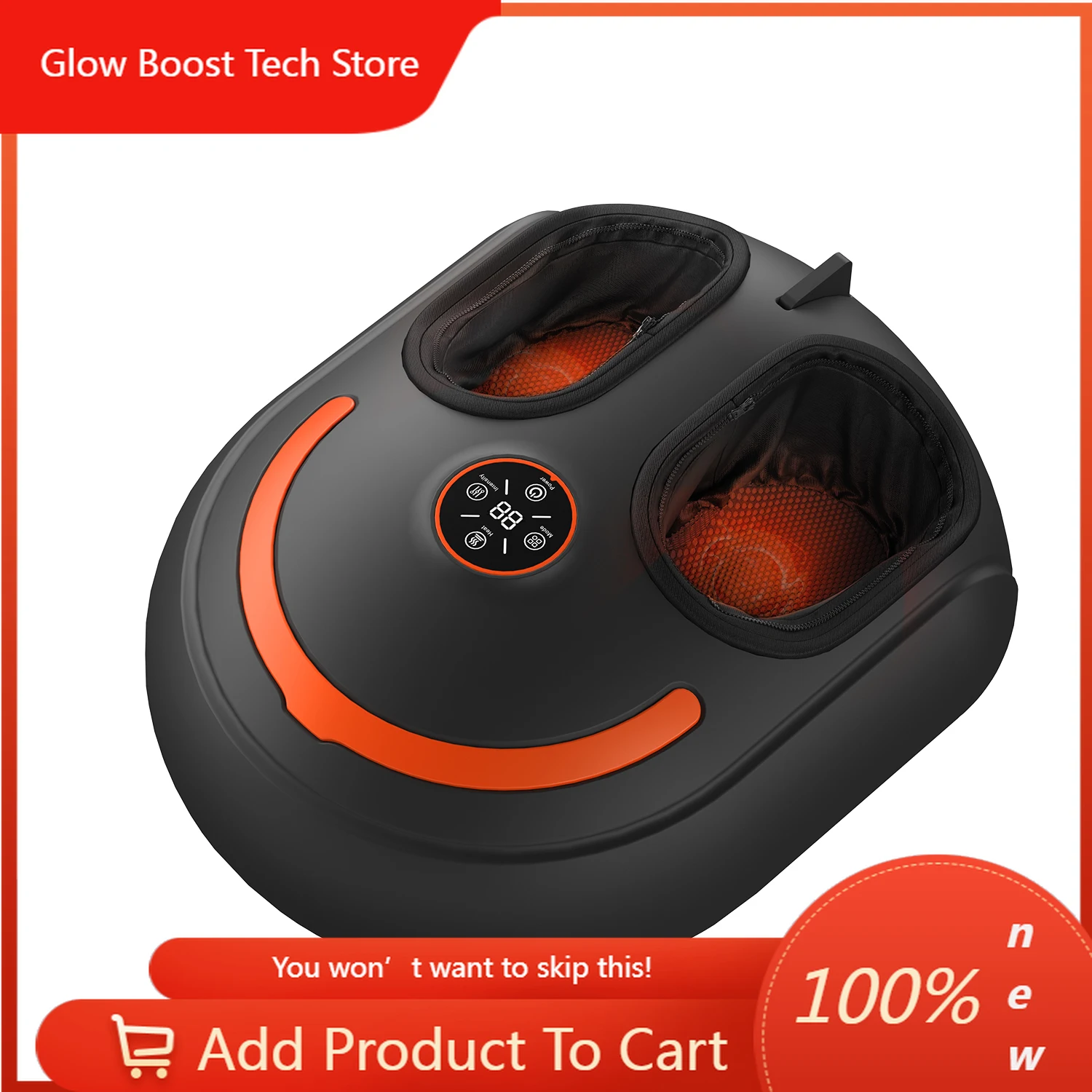 

NYHigh Quality Air Compression Kneading Electric Foot Massage Vibrating Roller Machine Heating Shiatsu Foot Massager