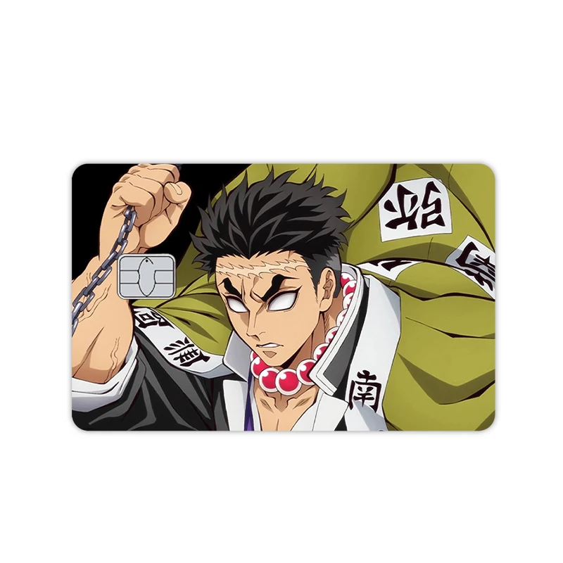 Figurka anime Cartoon Agatsuma Zenitsu Kamado Nezuko, naklejki na karty z PVC, naklejki na karty kredytowe/debetowe DIY, naklejki na karty, zabawka