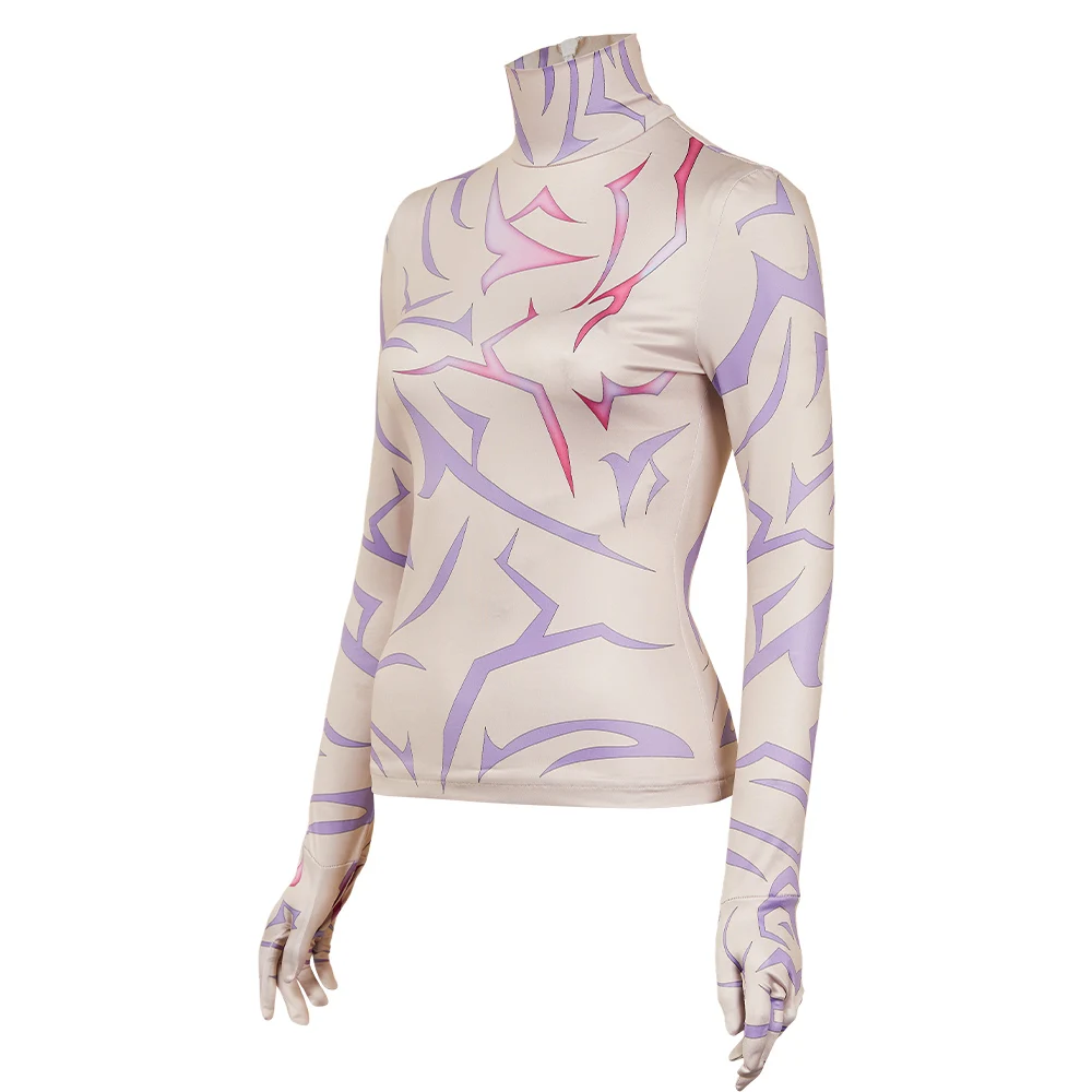 Rumi KPOP Demon Cosplay Hunters 3D Printed Shirt Gloves Costume Jinu Coat Roleplay for Men Women Tops Halloween Carnival Suit - Image 3