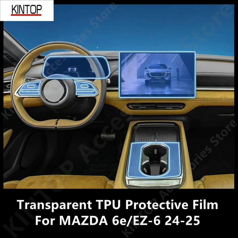 

Для MAZDA 6e/EZ-6 24-25 салон автомобиля, центральная консоль, прозрачная защитная пленка из ТПУ, аксессуары для ремонта против царапин, ремонт
