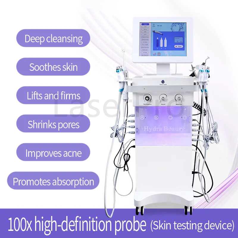 Newest 14/15/16 in 1 Hydro Microdermabrasion Oxygen Facial Machine Jet Peel Aqua Peeling Facial Care Hydroskin Beauty Machine