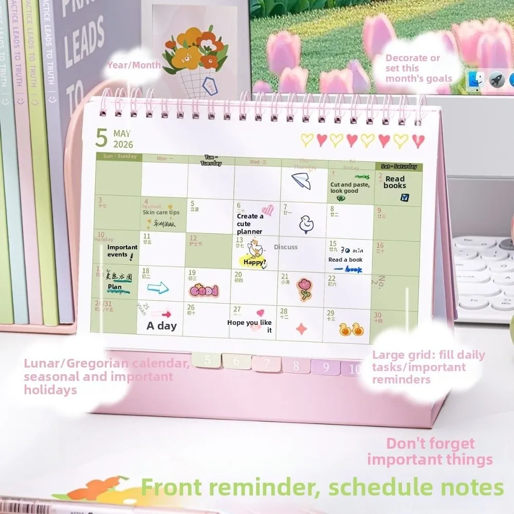 

Simple Portable 2026 Desk Calendar Schedule Mark Desktop Display Desktop Calendar Schedule Planner Desktop Ornaments