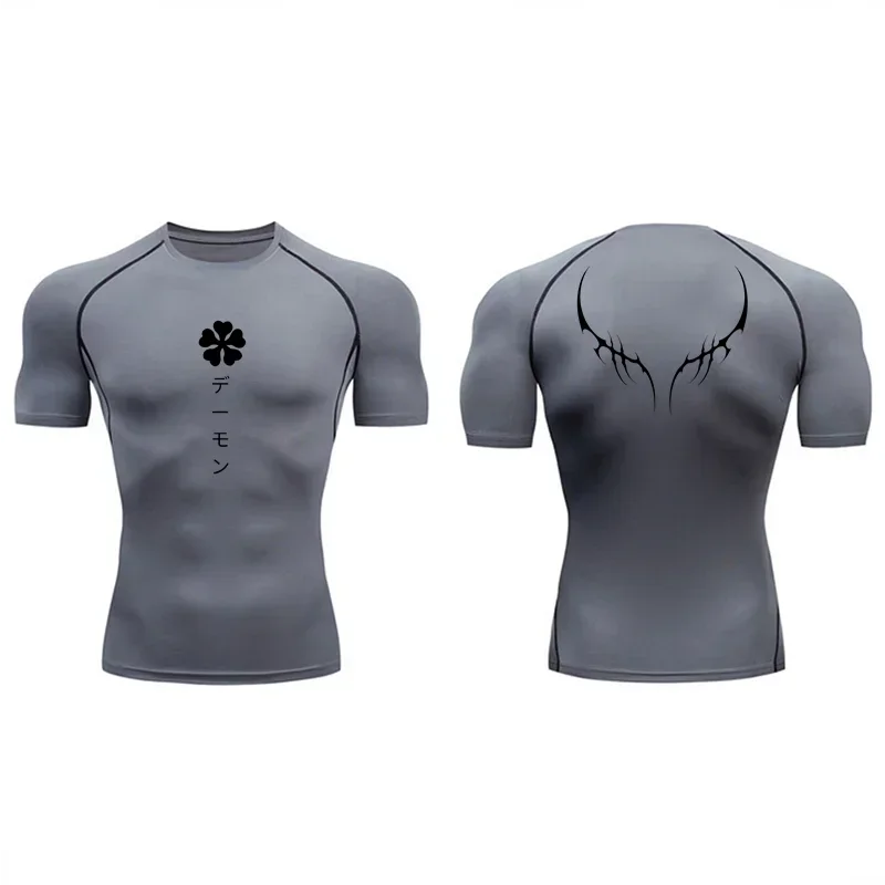 

Clothing Short Sleeves Second Skin Bodybuilding T-Shirt Quick Dry Compression Tight Shirt Men Anime T shirt Men's Rashgard Tops