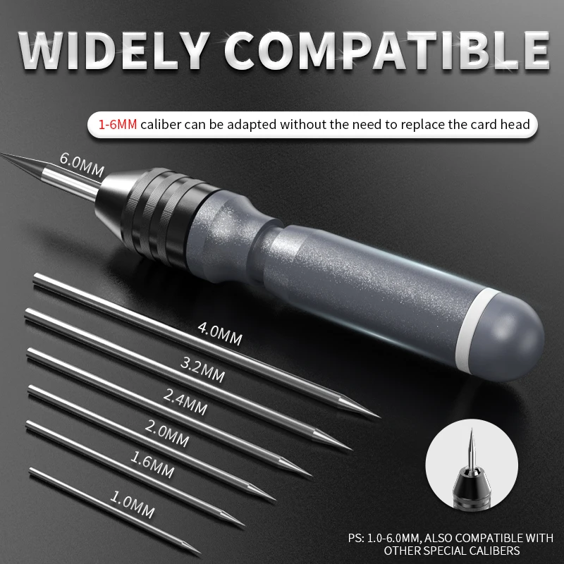 Uchwyt na igły wolframowe, ostrzałka do elektrod wolframowych, spawanie łukowe argonem, zacisk do szlifowania igieł wolframowych, maksymalna średnica 6 mm