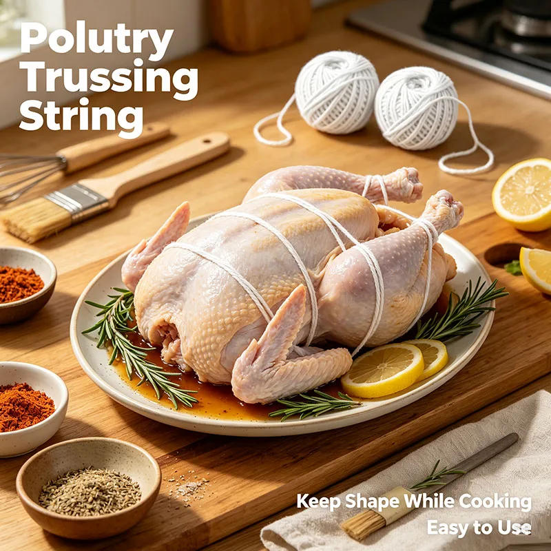 2 Rolls Meat Binding Line Butcher Cord Butchers Twine for Cooking Rope Tie up Food Cotton Kitchen
