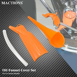 Motorcycle Oil Fill Funnel+Filter Funnel Cover+Primary Case Oil Fill For Harley Touring FLHR Dyna FXDL XL883 Softail