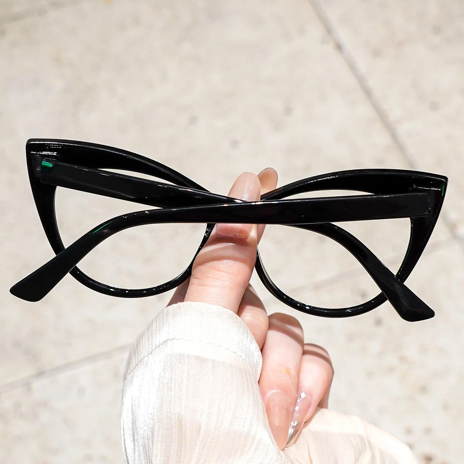 Schicke Retro-Cat-Eye-Lesebrille für Damen und Herren, Vollformat, modische Brille, dekorativ, Alltagskleidung, +1,0 bis +3,5 – Detail 16