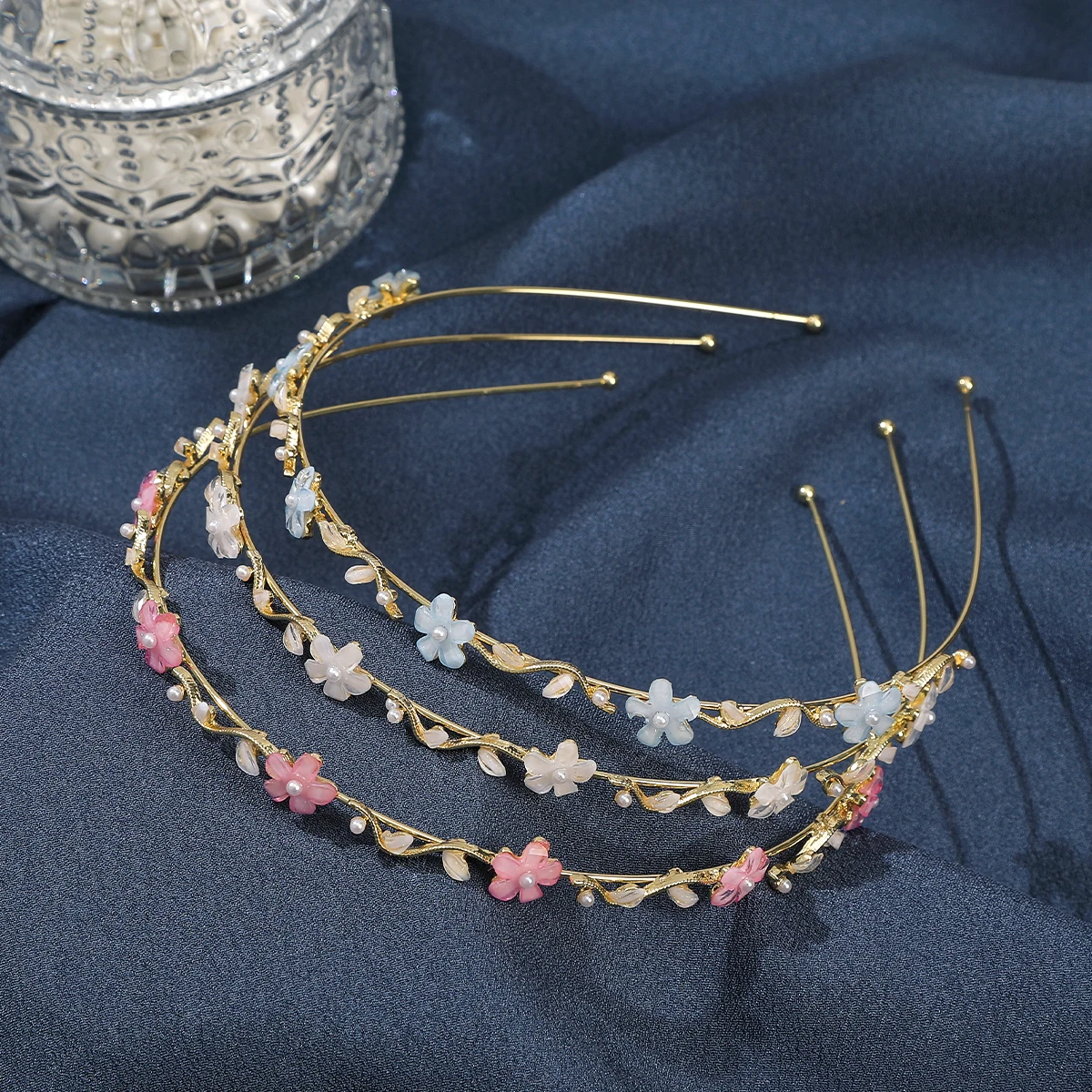 

Rhinestone Flower Hair Hoops Crystal Fashion Headwear French Elegant Luxury Hair Bands Hair Accessories