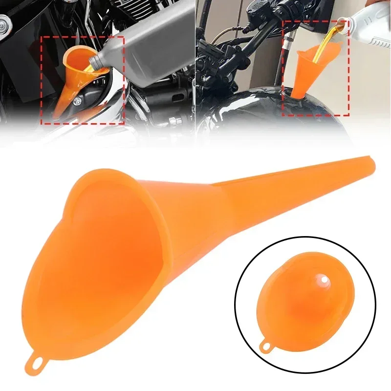 Long Stem Car Refueling Funnel Gasoline Engine Oil Fuel Filling Tools Anti Splash Plastic Motorcycle Car Oil Funnel Accessories