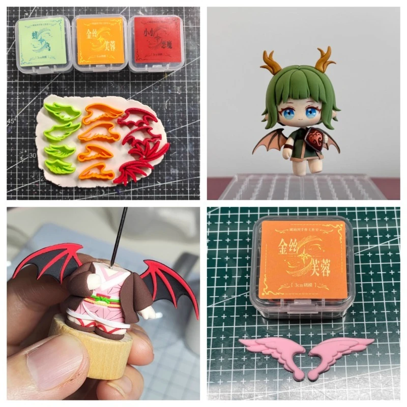 

Ultra Light Clay Wing Cutting Mold DIY Q Version By Hand Clay Stone Plastic Figurine Wing Auxiliary Production Tools Collection