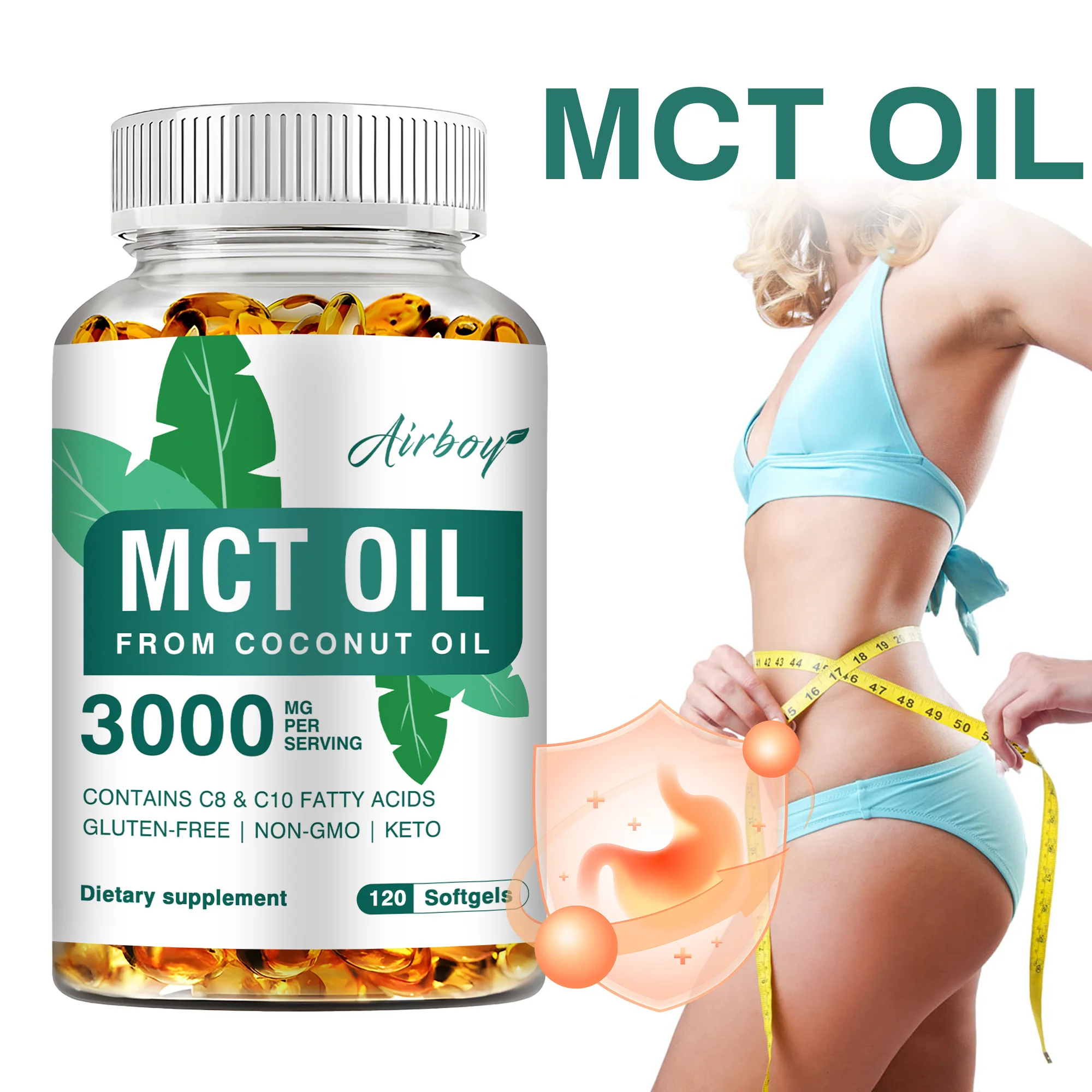 

Капсулы MCT OIL 3000 мг - Управление весом, поддерживает энергию и выносливость, энергетическое производство, способствует пищеварительной здоровью