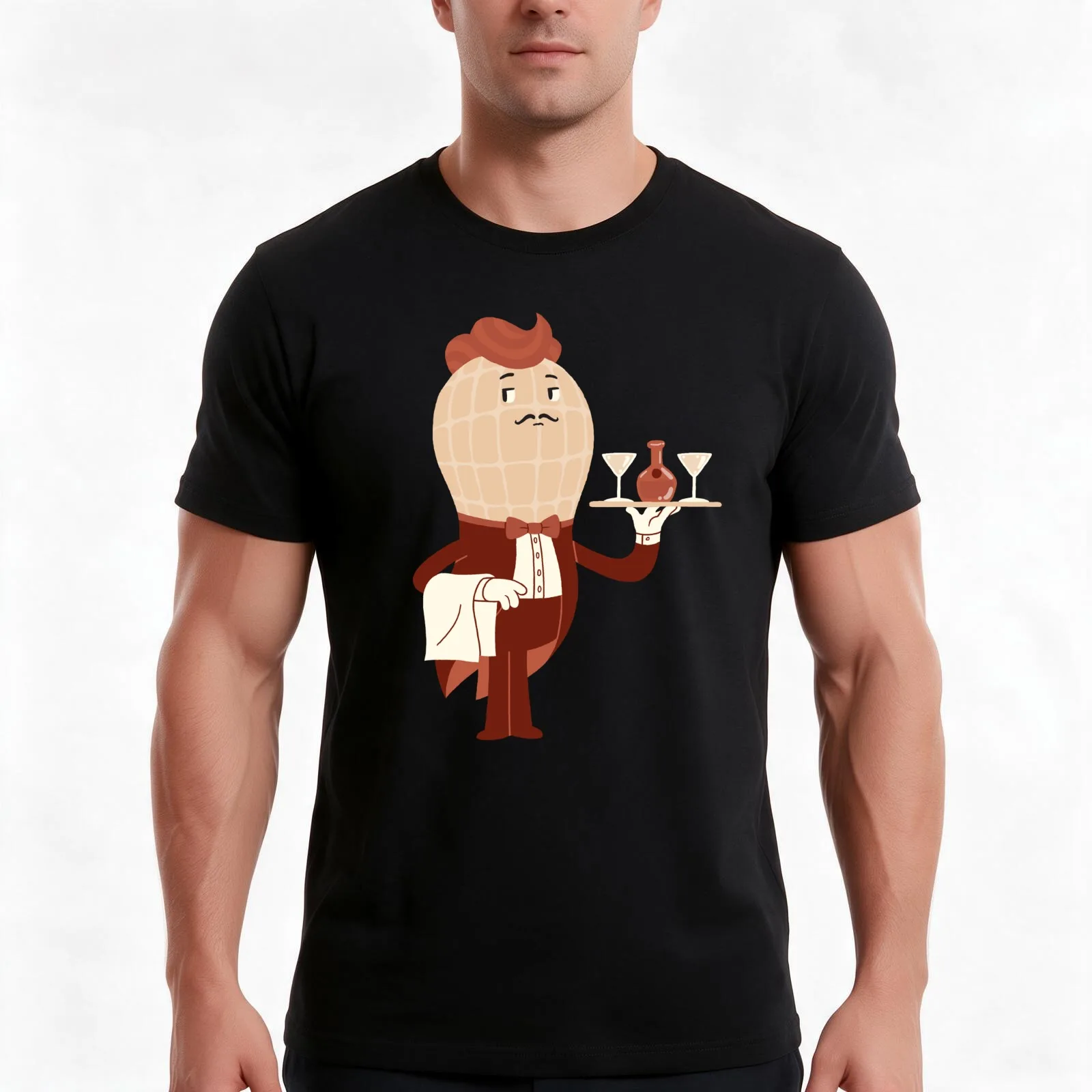 Peanut Butler T-Shirt, Summer Casual Cotton Tee, Oversized Streetwear Tops, Vintage Graphic Print, Loose Fit Short Sleeve