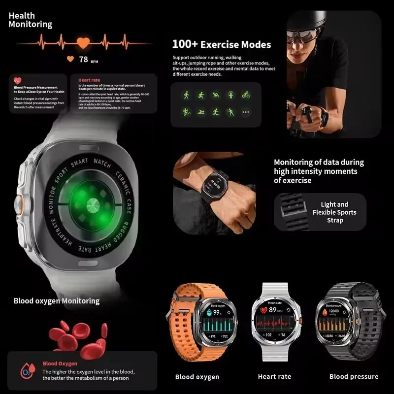 Galaxy Watch 7 jam tangan pintar pria, untuk Samsung layar safir baru, jam tangan pintar Ultra dengan memori 32GB, NFC Bluetooth panggilan tahan air IP68