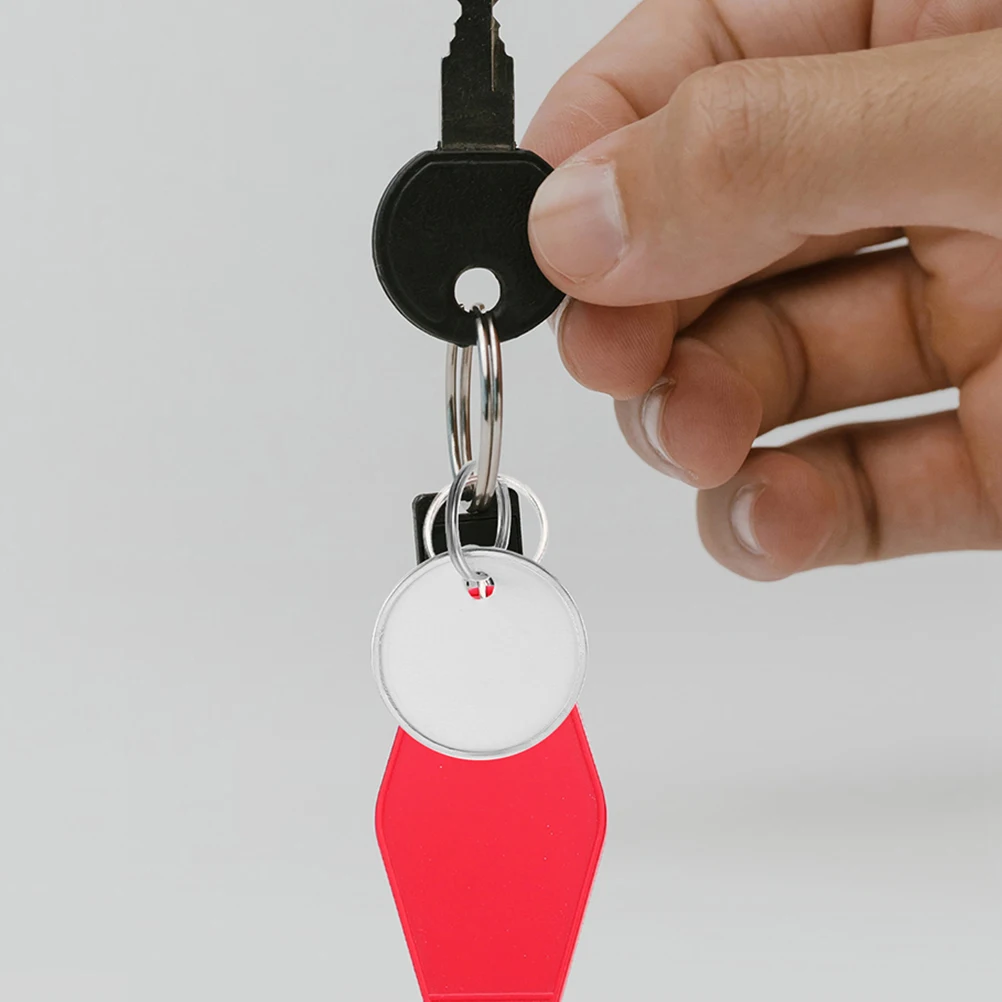 80pcs Metal Key Tags with Blank Labels Identification Rings for Home Office Wedding Party Organization Split Ring