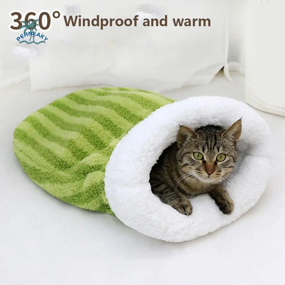 

Practical Warm Winter Cat Sleeping Bag Comfortable Semi-closed Tunnel Cat Nest Thickened Pocket Type Winter Cat Bed Puppy