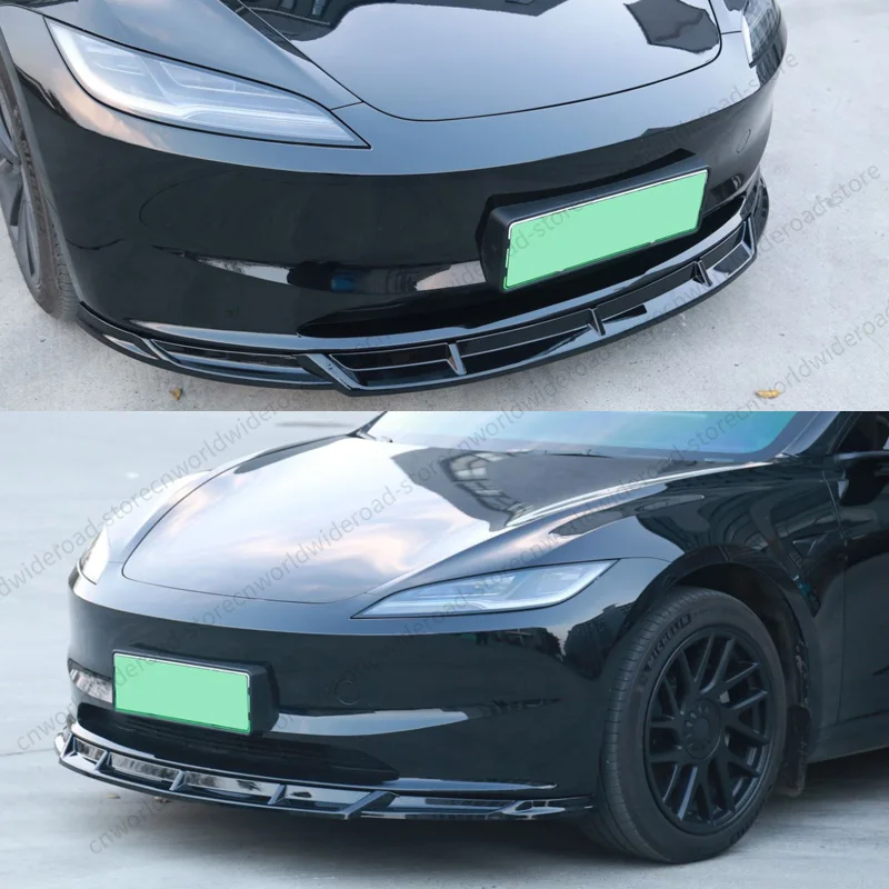 For Tesla 2024+ Model 3 Highland Front Lip Bumper Body Kit Model 3 Body Kit Spoiler Exterior Accessory Car Gloss Carbon Print