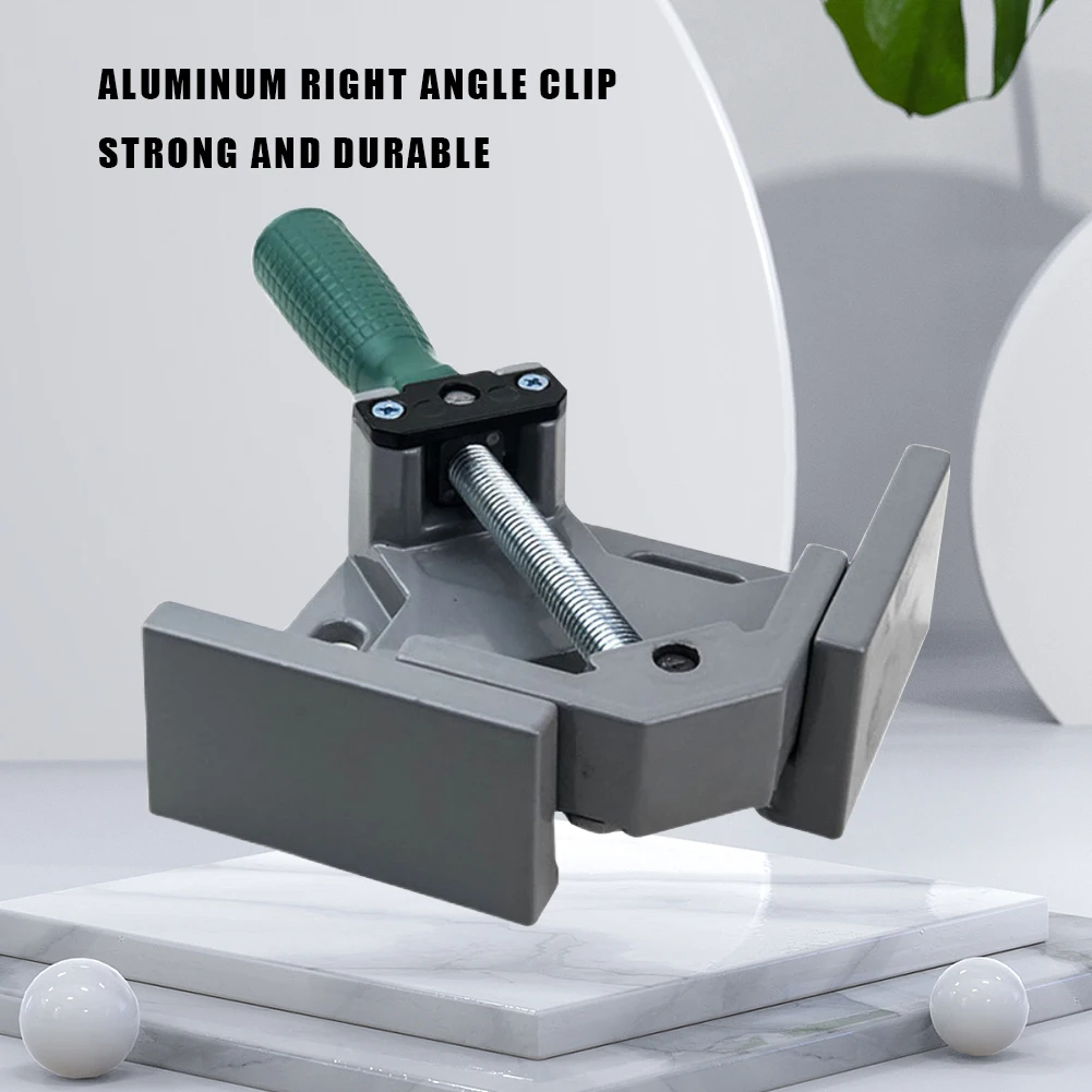 Right Angle Clip Clamp Aluminum Alloy Corner Clamp Single Handle Adjustable Swing Jaw for Carpentry Picture Frame Metal Welding