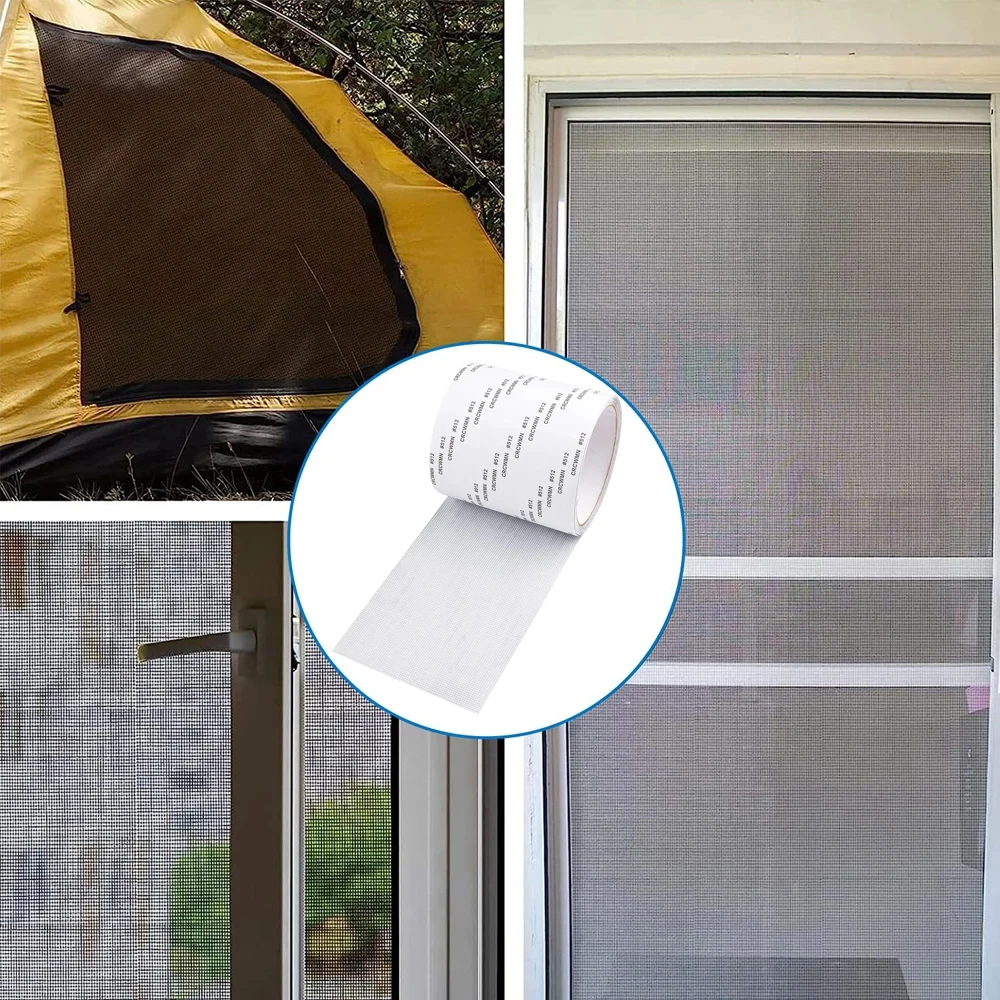 2 Rolls 10cmx2M Window Screen Mosquito Net Repair Tape Self-Adhesive Strong Anti-Insect Fly Mesh Broken Holes Repair Patch