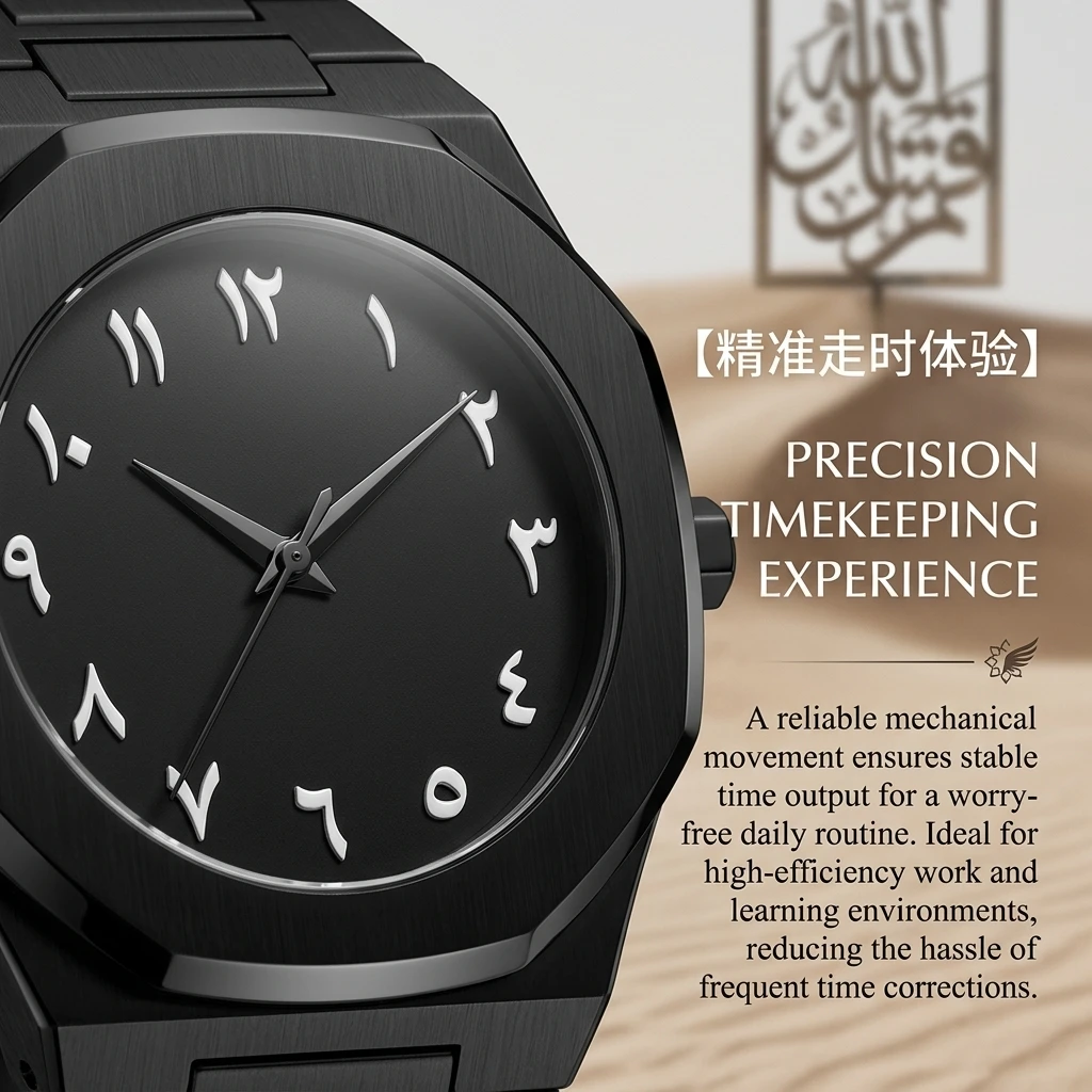 1pc All Black Metal Watchband Watch with Octagonal Case, Unique Digital Dial, Simple and Stylish, Unisex, Suitable