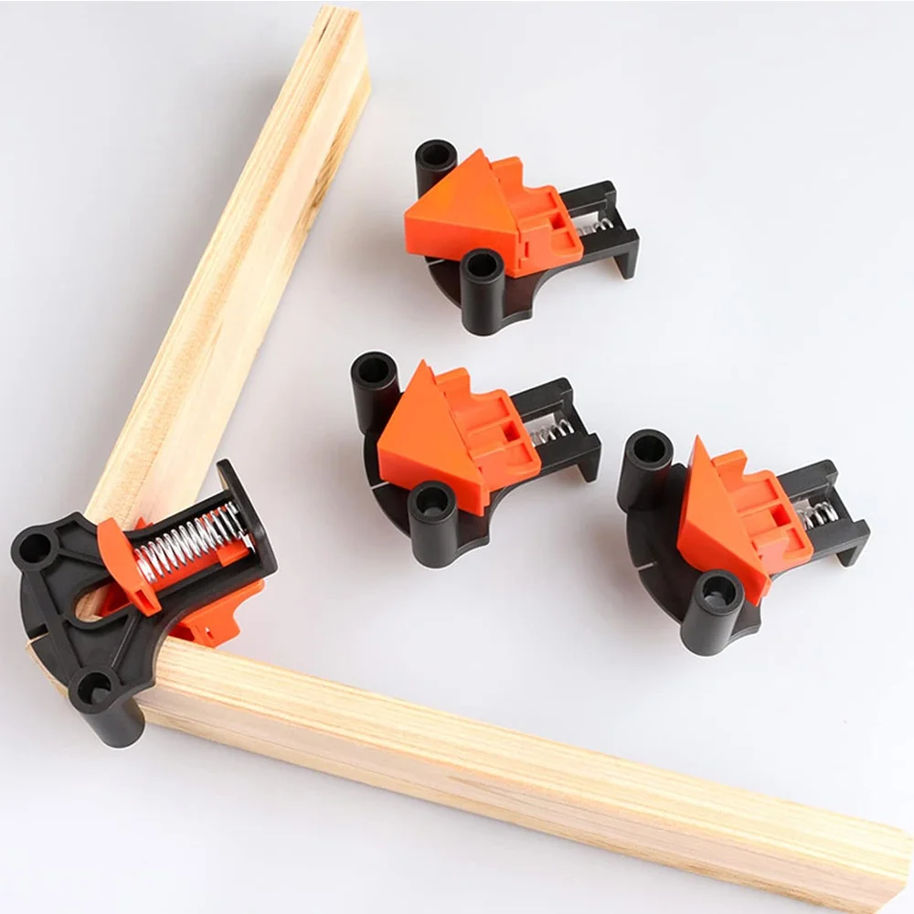 60/90/120 Degree Adjustable Corner Clamp Set Single Handle Spring Loaded Right Angle Clamps for Woodworking Welding Drilling