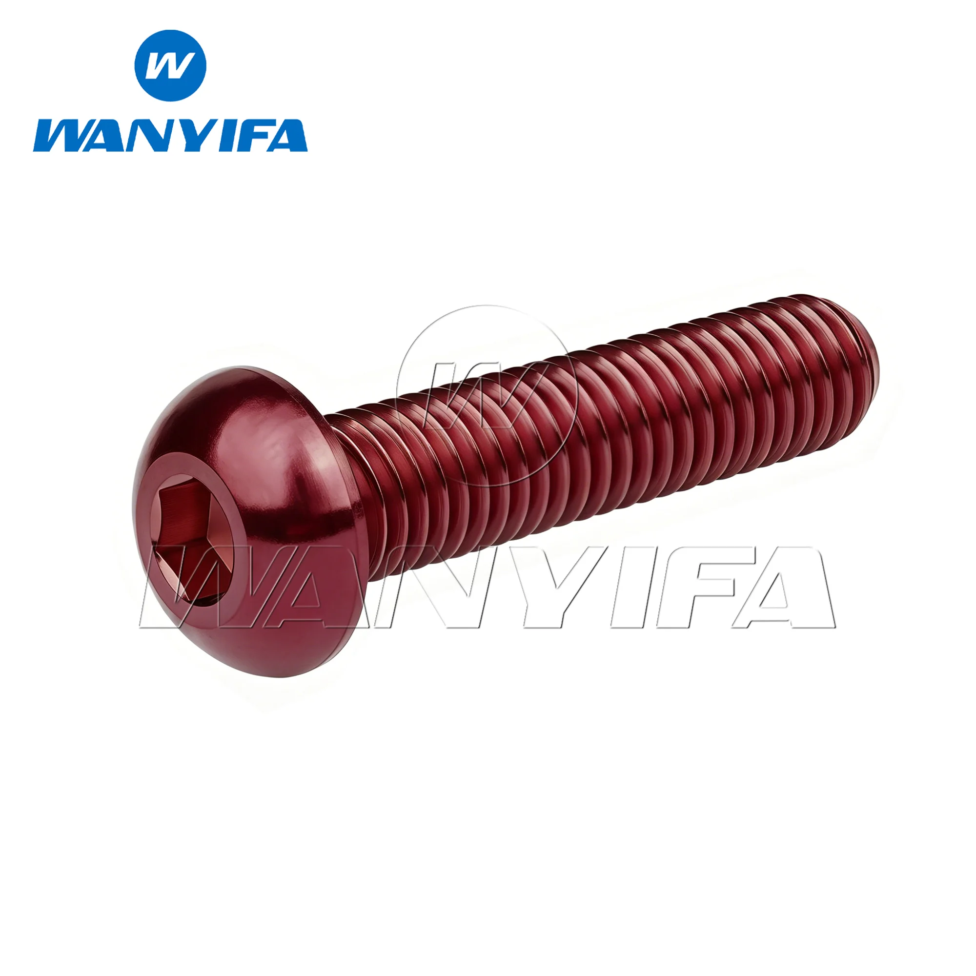 Wanyifa Titanium Alloy Bolts M5/M6/M8×8/10/12/15/16/18/20/25/30/35mm Hex Socket Bolts, Wine Red, Suitable for Bicycle Parts