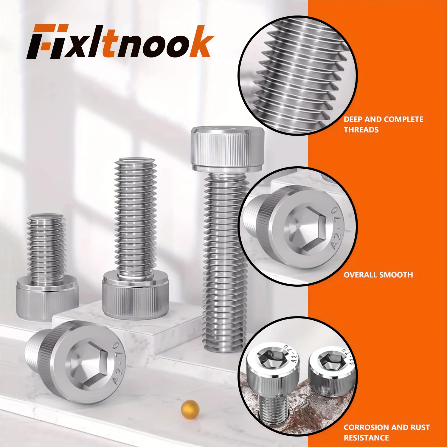 

560 Pieces, 304 Stainless Steel Hexagonal Socket Screw And Nut Set