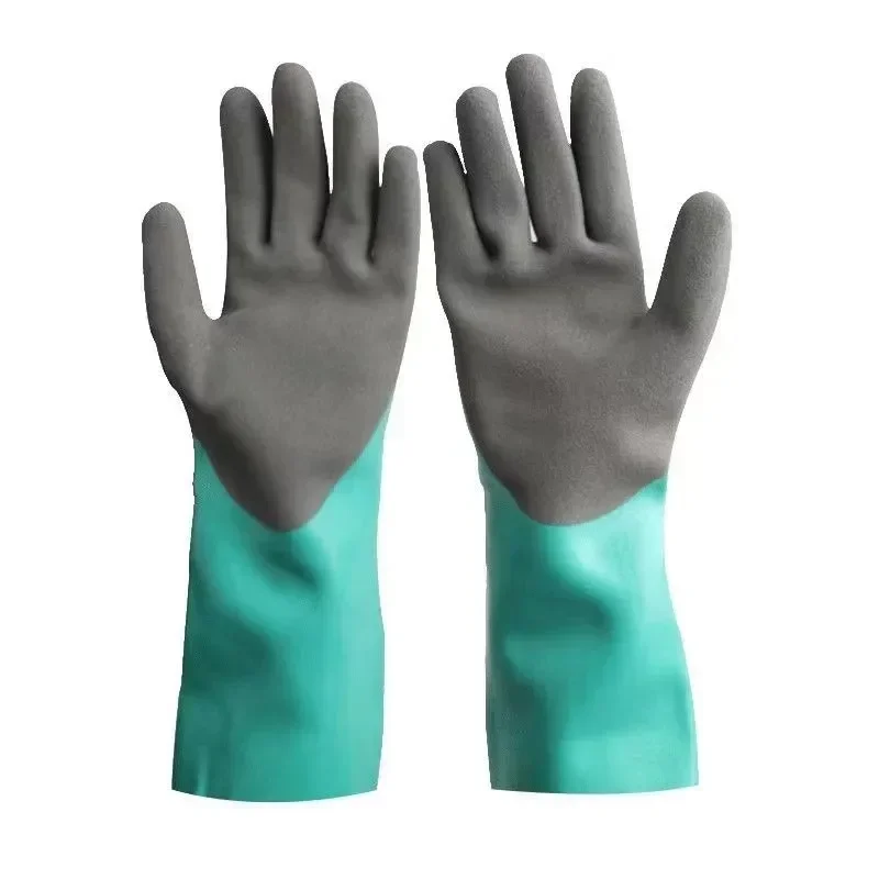 Reusable Heavy Duty Safety Work Gloves, Acid,Labor Protection Wear-Resistant,Anti-Skid And Anti Cutting Rubber Cleaning Gloves